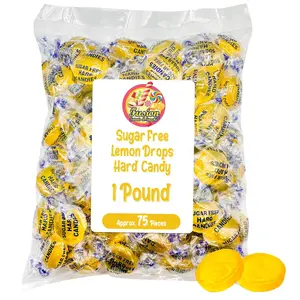 Sugar Free Lemon Drops - Arcor 1lb Bulk Bag of Sugar Free Hard Candy - Delicious Sugar Free Lemon Drops Hard Candy Individually Wrapped - Keto & Diabetic Friendly