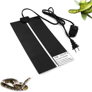 Waterproof Reptile Heating Mat with Temperature Adjustment Under Tank Terrarium Heater for Amphibians Small Animals Seeding (7W 11 x 5.9 in)