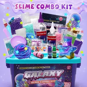 Starry Sky Slime DIY Kit, Color Mud Crystal Mud Handmade Material Pack, Stress Relief Educational Toy Gift for 6+, Christmas Birthday