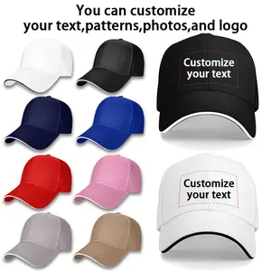 [Customizable Baseball Cap] Lightweight polyester fiber customizable baseball cap - Unisex adjustable cap style| Can be personalized with text, photos, or logos| Multiple colors available