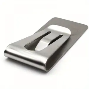 2pcs Stainless Steel Men'S Silvery Money Clip, Mini, Slim, Pocket, ID, Credit Card Folder, Metal Bill Clamp, for Male