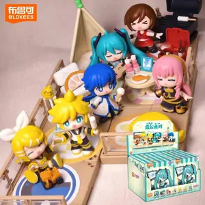 Blokees Hatsune Miku Terrace Party Series Blind Box Miku Meika Kaito Rin Len Action Figures Assembled Toys Model Gift