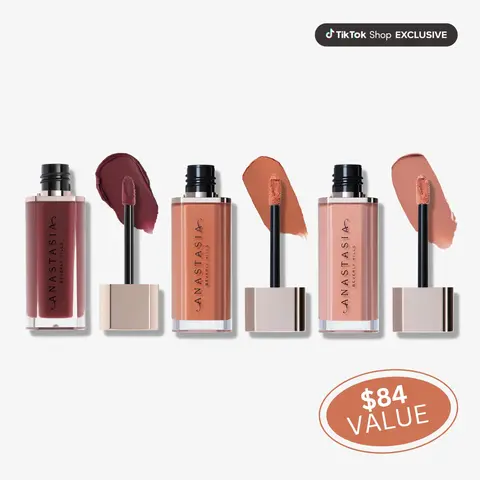 TikTok Shop Exclusive Matte Lip Velvet Trio - Spring Vibe (Shades Pomegranate, Peach Amber, Crush)