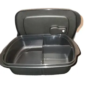 Microflash 1L Microwave Container w divider - Durable, Easy to Clean, High-Temperature Resistant, Ideal for Meal Prep and Leftovers