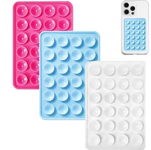 3 PCS Single-sided Silicone Suction Phone Case Mount,Non Slip Suction Cup, Hands-Free Phone Accessories Holder for Selfies and Videos,Silicone Adhesive Stand Sticky for Cell Phone Pink