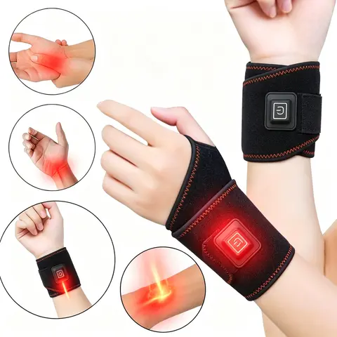 Ollas Self-Heating Wrist Supporter Cloth with 3 Heat Levels Portable Wristband for Pain Relief and Relaxation Rechargeable