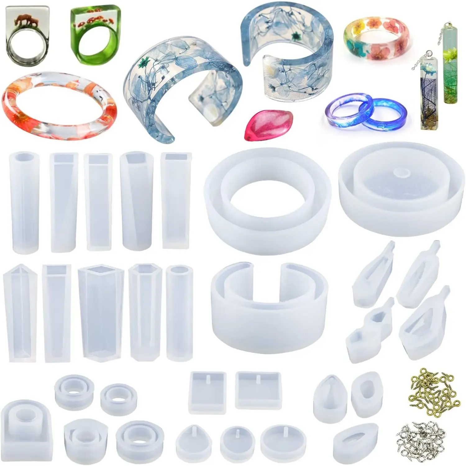 30Pcs Resin Jewelry Molds, Jewelry Molds for UV Resin, Resina Silicone Molds kit with Bracelet,Pendant,Ring for Epoxy Casting - Home Improvement.