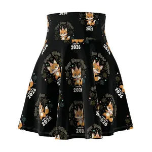 New Years 2026 Fox Skater Skirt — Cute 2026 Celebration Skirt