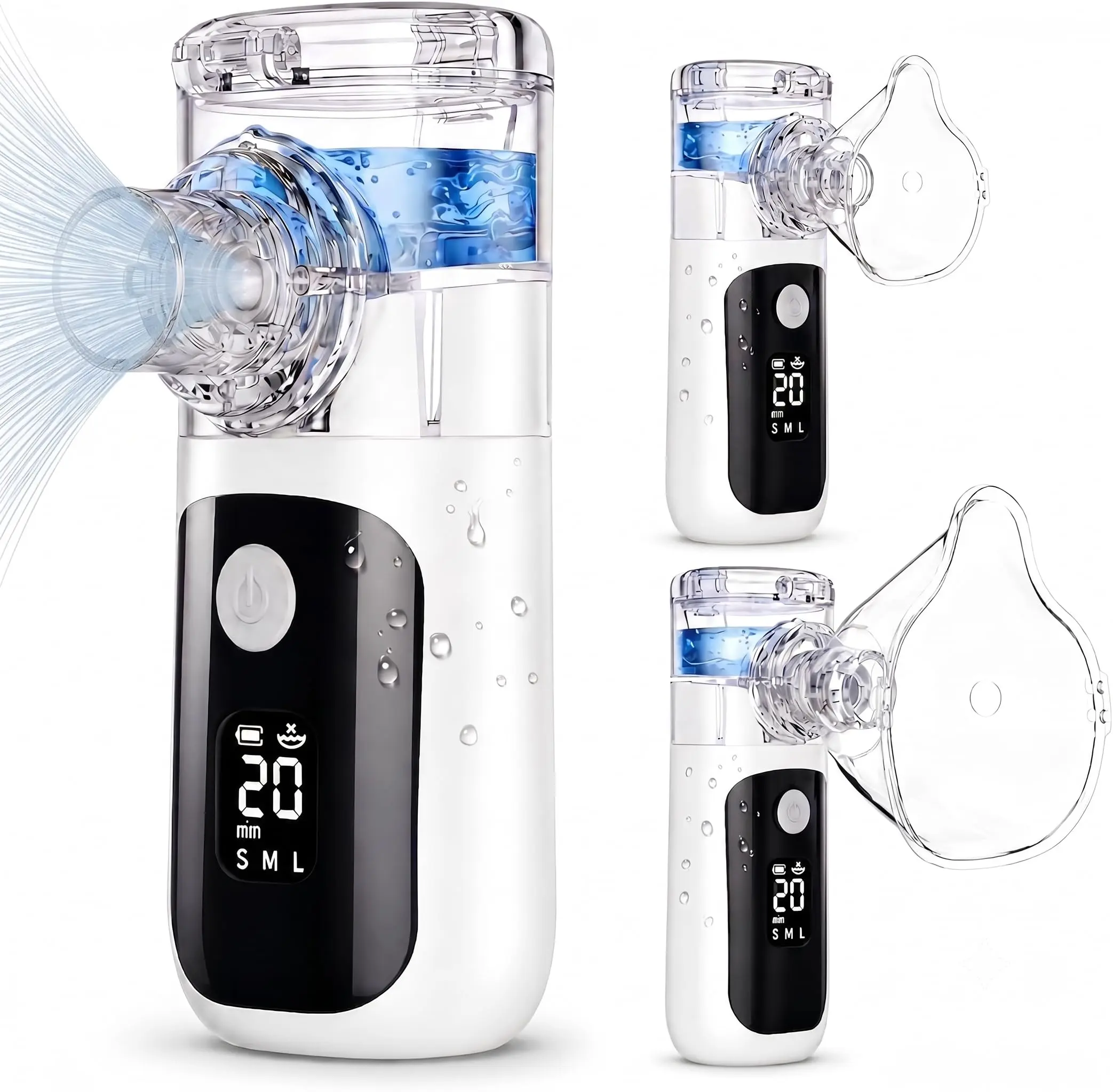Portable Facial Steamer and Humidifier Device, Handheld Rechargeable Face Steamer with Dual Output Levels, Compact Travel Design, Includes Multi-Use Attachments