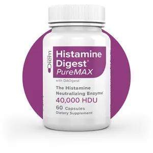 PureMax Histamine Digest Healthcare Dietary Supplement with 40,000 HDU DAO Digestive Enzymes - 60 Capsules, US-Made Daily Formula