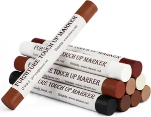 DEWEL Wood Filler Sticks 10 counts Furniture Crayons for Scratches, Touch Up Wax Sticks, Upgrade Furniture Repair Wax Crayons Kit for Scratches, Holes, Floor, Table, Laminate, Carpenters