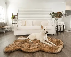 PupRug™ Faux Fur Orthopedic Dog Bed - Curve Sable Tan PupRug™ Faux Fur Orthopedic Dog Bed - Curve Sable Tan
