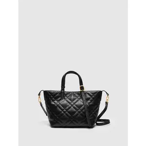 URBAN REVIVO 2026 Spring Women's Quilted Puffer Stylish Square Gym-Style Shoulder Bag with Detachable Strap, Sports & Outdoor Gym Accessory, UAWB50229, Quilted Puffer Bag, Stylish Square Bag