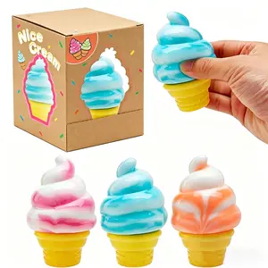 Totouch Ice Cream Squishy Toy Slow Rising Stress Relief Squeeze Toy Cute Food Sensory Fidget Toy for Kids Adults Anxiety Relief Party Favor