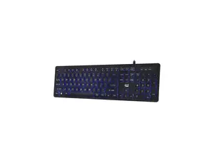 ADESSO AKB-139EB Black 104-key US Layout Normal Keys USB Wired Standard Large Print Illuminated Desktop Keyboard