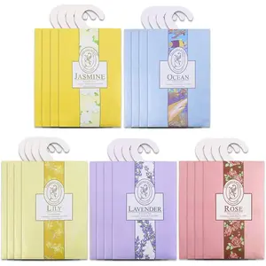 20 Pack Air Freshner Deodorizer Flower Scented Sachets Bags for Drawer and Closet with Hanger