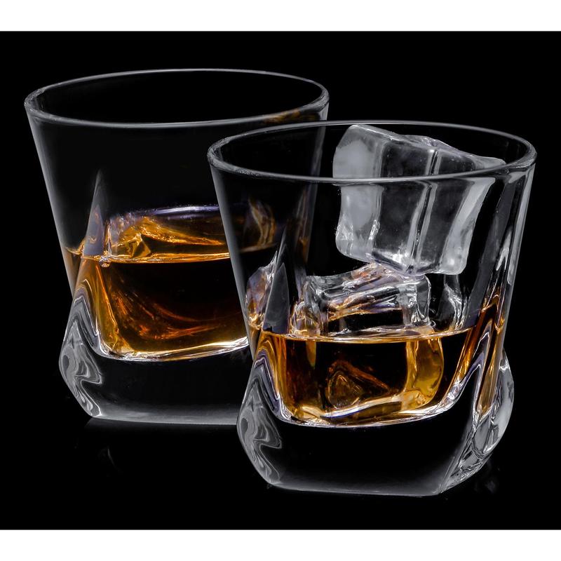 JoyJolt Set of (4) 8.1-oz Aurora Crystal Whiskey Glasses