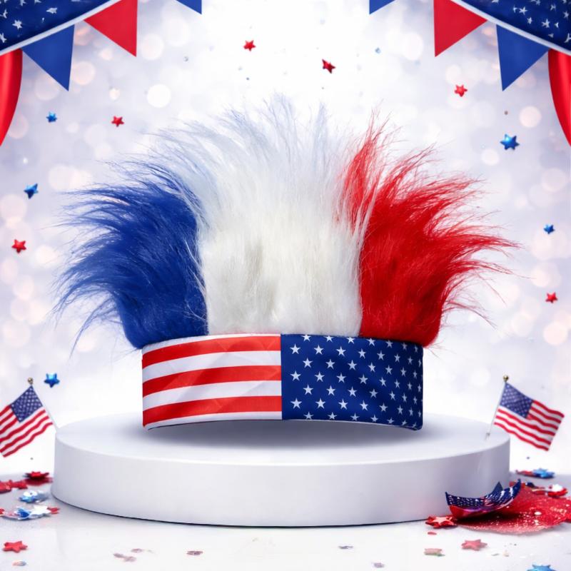 Red White and Blue Hair Wig - World Cup Support for Men Women - Perfect for Cosplay & Events-Christian Pulisic