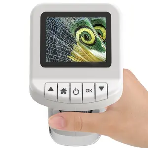 1200X Handheld Portable Microscope for Kids Digital Scope 2.0" Screen Rechargeable STEM Toy Slide Kit Pocket Science Gift for Children Ages 6-12 Students Usb Digital Microscope