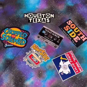 Houston Texas Size Classics Remixed Stickers Pack 3 of 4 Featuring Chopped Screwed Texas Screw & Official Bangin Stickers