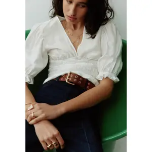 H&M Smocked-waist blouse