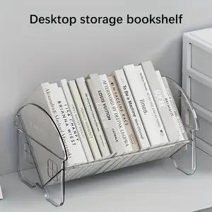 Book Storage Rack, Transparent Acrylic Shelves, Student Desk Organizer, Table Organizers, Modern Space-Saving Bookshelf, Adjustable Stand, Home Office Essentials