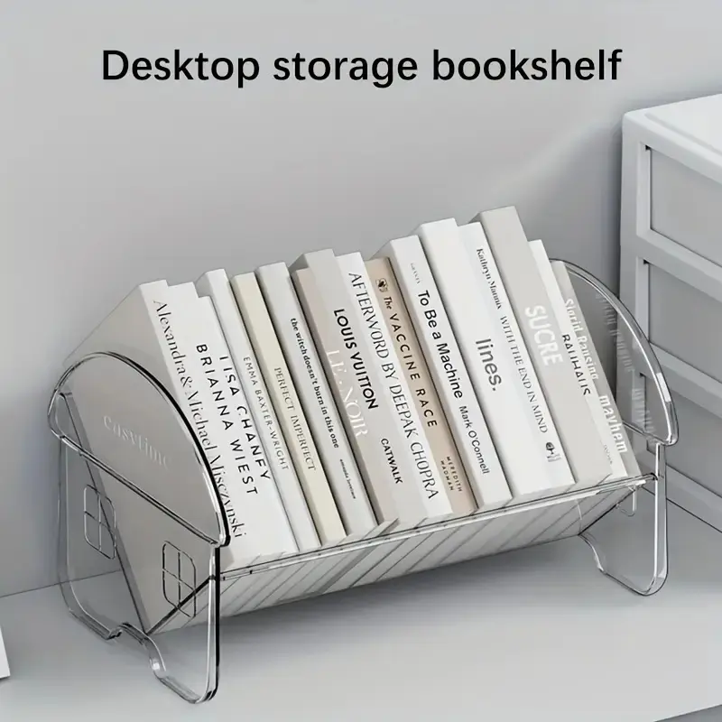 Book Storage Rack, Transparent Acrylic Shelves, Student Desk Organizer, Desk Accessory, Table Organizers, Clear Organizer, Modern Space-Saving Bookshelf, Adjustable Stand, Home Office Essentials