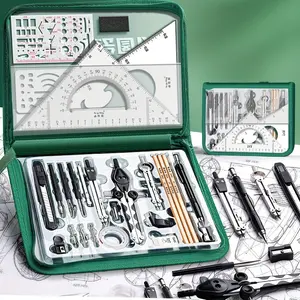 Professional Drafting Kit - Precision Geometric and CAD Tools - Multifunctional Measuring Instruments Set for Students and Engineers - Durable Stainless Steel Drawing Tools for Education and Architectural Sketching