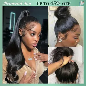 STERLY 250% Density 360 Full Lace Invisi Strap Body Wave 360 Full Frontal Wig Human Hair Wig With Drawstring Hidden Strap Frontal Lace Wigs Smooth HD Transparent Lace Front Wig #Summervibes #tiktokshopmemorialday