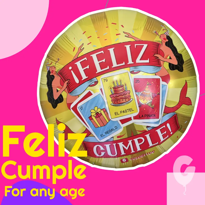 ¡Feliz Cumple! / HappyBDay 23 inch round Mylar Balloon
