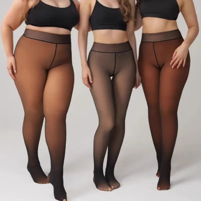 One-lined seam Women Fleece Lined Tights Fake Translucent Warm Thermal Pantyhose Sheer Thick Leggings Under Dress skirt sweater boots Soft Breathable Minimalist Comfort Stockings valentines gift ideas Valentine gifts