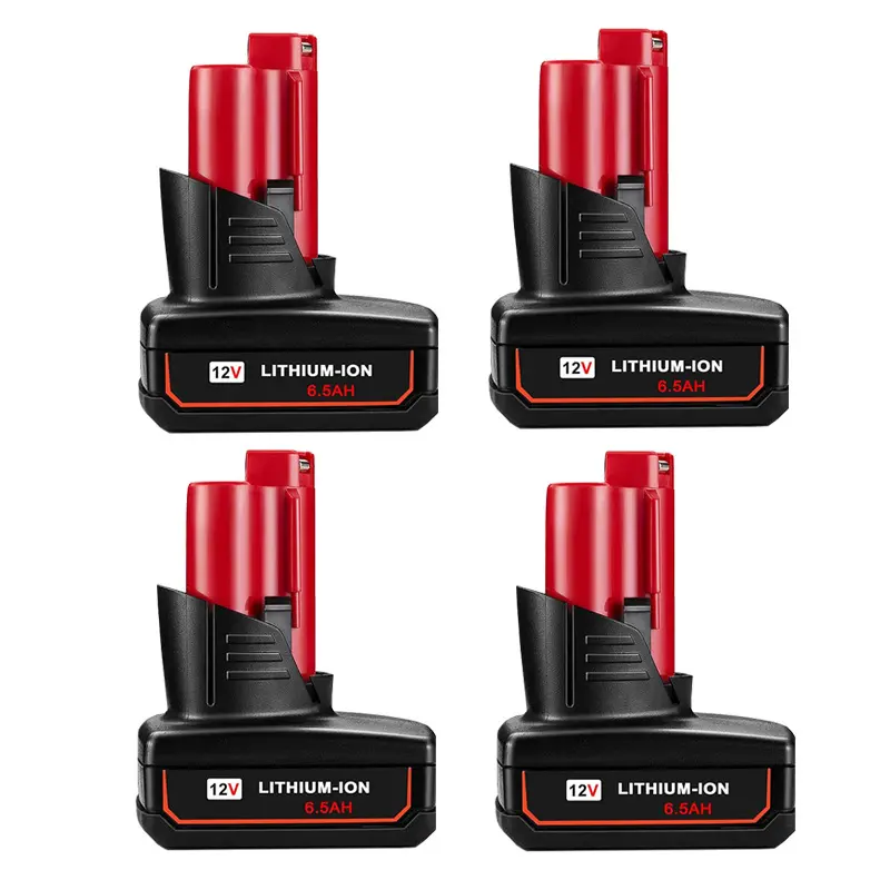 【DealsForYouDays】4 PCS 6.5Ah 12V Battery Compatible for Milwaukee ΛΛ12 Battery 48-11-2401 48-11-2412 48-11-2411 48-11-2420 48-11-2410 12Volt ΛΛ12 High Capacity Replacement Lithium Battery for Cordless Power Tools Summervibes