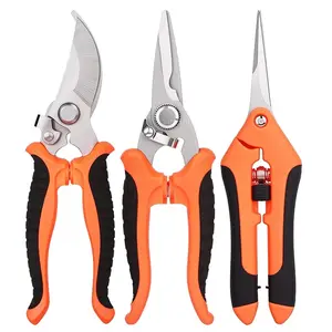 Hot Sale 3-Piece Garden Stainless Steel Pruner Set for Harvest Pruning Plants & Trimming Branches