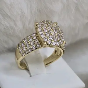 # 0073 Rings adiamantados gold Plated high quality 14k