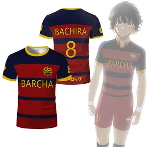 Anime Soccer Jersey #8 Bachira – Blue Lock Inspired Unisex Football Shirt for Fans, Cosplay Sports T-Shirt Men Women "