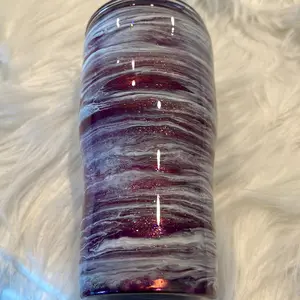 Purple 25 oz glitter swirl tumbler stainless steel