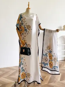 Women's Fashion Floral Print Boho Style Scarf Set, Soft Comfortable Woven Shawl for All Seasons, Casual Vintage Style Accessory