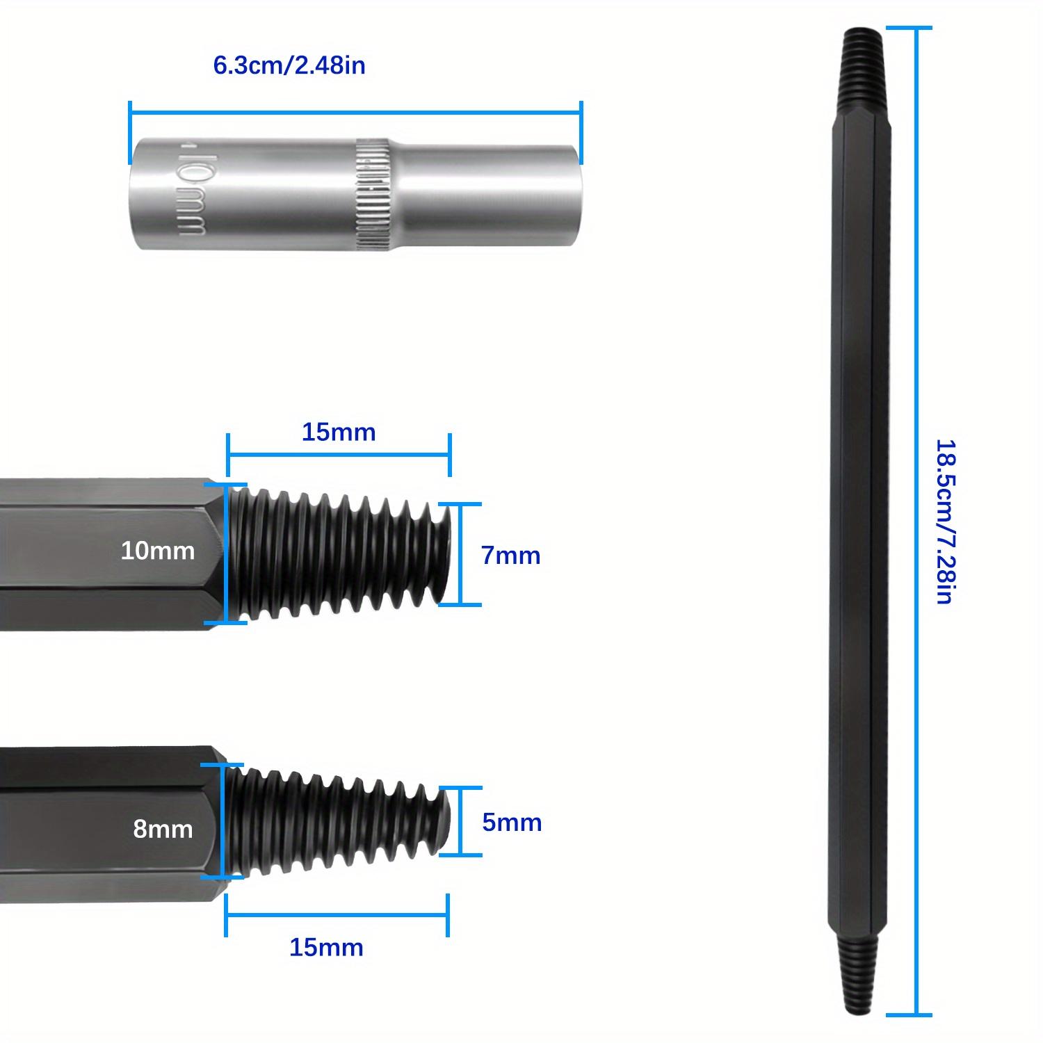 Universal Spark Plug Removal Tool Set, Hexagonal Reverse Thread Tap, Spark Plug Broken Screw, Spark Plug Removal Extractor