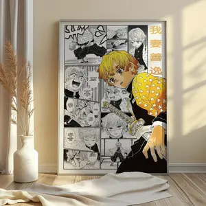 Zenitsu Agatsuma Poster Demon Slayer Matte Anime Print Manga Wall Art All Sizes