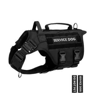 Gift for Pets Dog Harness Service Dog Vest for M to Large Breed Dog,Hook and Loop Panel for Service Dog Patchs，Easy to Control, Large Dogs No Pull AdjustablePet Harness,Work Dog MOLLE Vest with Handle for Walking Hiking Training
