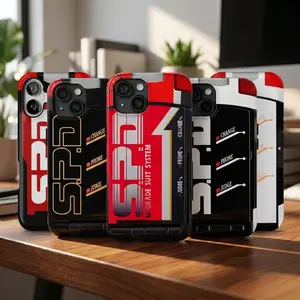 Futuristic Space Police Agent License Graphic Sci-Fi Mecha Upgrade Suit Red Black White Techwear Protective Shockproof Hard PC TPU Cover Shell.2D Printed Cyberpunk Tactical Gadget Phone Case for iPhone 16 15 14 13 12 11 Pro Max X XR XS 7 8 Plus
