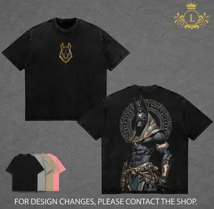 Anubis Egyptian God of Death Vintage Washed Oversized T-Shirt, Tank Top Ancient Mythology Dark Gothic Graphic Tee, Heavy Cotton Streetwear Unisex Pharaoh Underworld Aesthetic Shirt