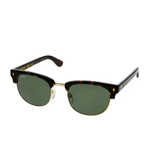 Tres Noir Bueller Whiskey Sunglasses - Classic Tort Acetate Frames, Hand-Cut, Precision-Crafted, G-15 UV Protection Lenses