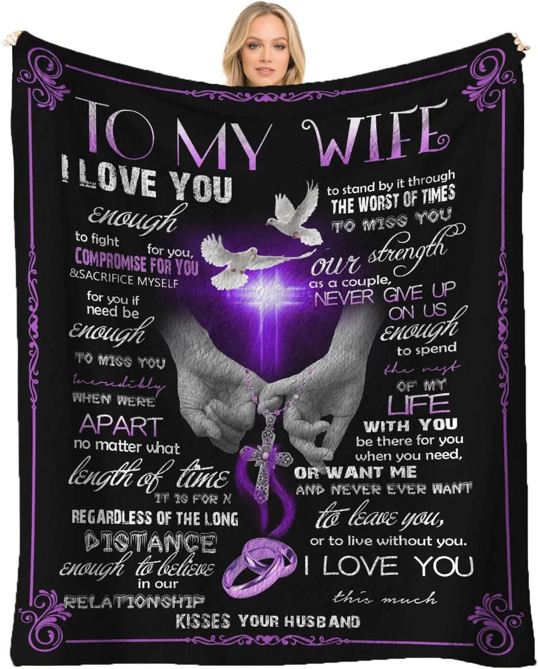 [SummerVibes] Gifts for Wife Blankets from Husband to My Wife Blanket Wedding for Her Christmas Valentines Birthday Gifts Soft Throws Blanket for Women