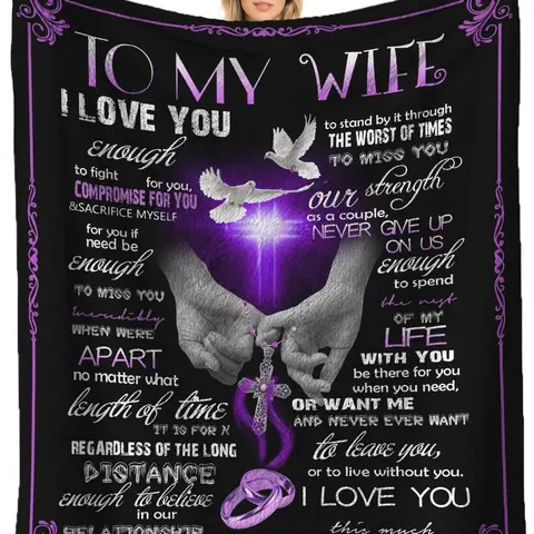 [SummerVibes] Gifts for Wife Blankets from Husband to My Wife Blanket Wedding for Her Christmas Valentines Birthday Gifts Soft Throws Blanket for Women