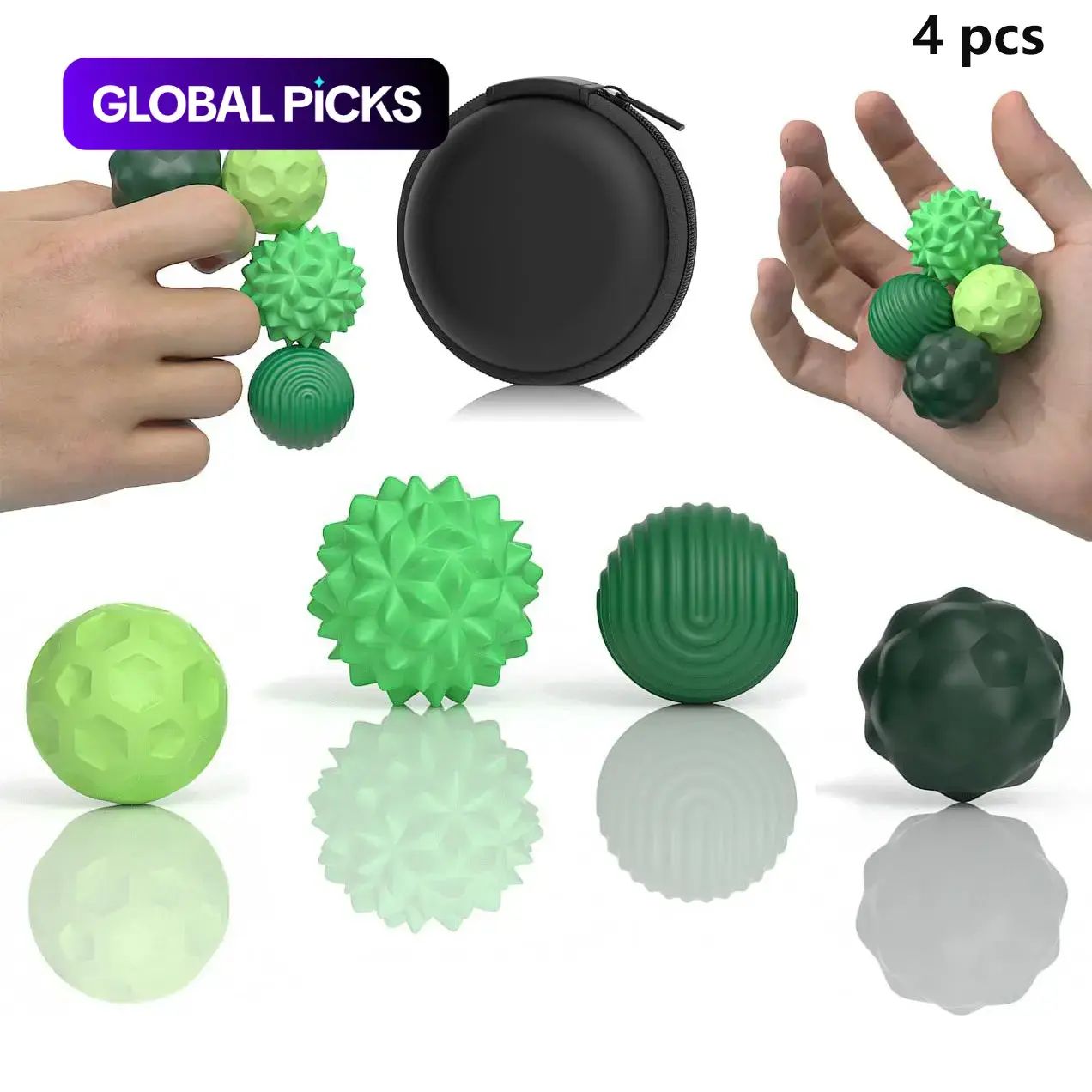 Fidget Ball Toy, Silicone Sensory Stress Relief Toy for Adults, Teens with Autism, ADHD, Anxiety, Fun Textures Roller Travel Toys Gift, Squishy Fidgets, Squishy Stress Balls #GLOBAL PICKS