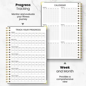 Fitness Journal A5 Training Log Book, Daily Workout Tracker, Strength & Aerobic Record Notebook, Weight Body Fat Management, Portable Coil Binder