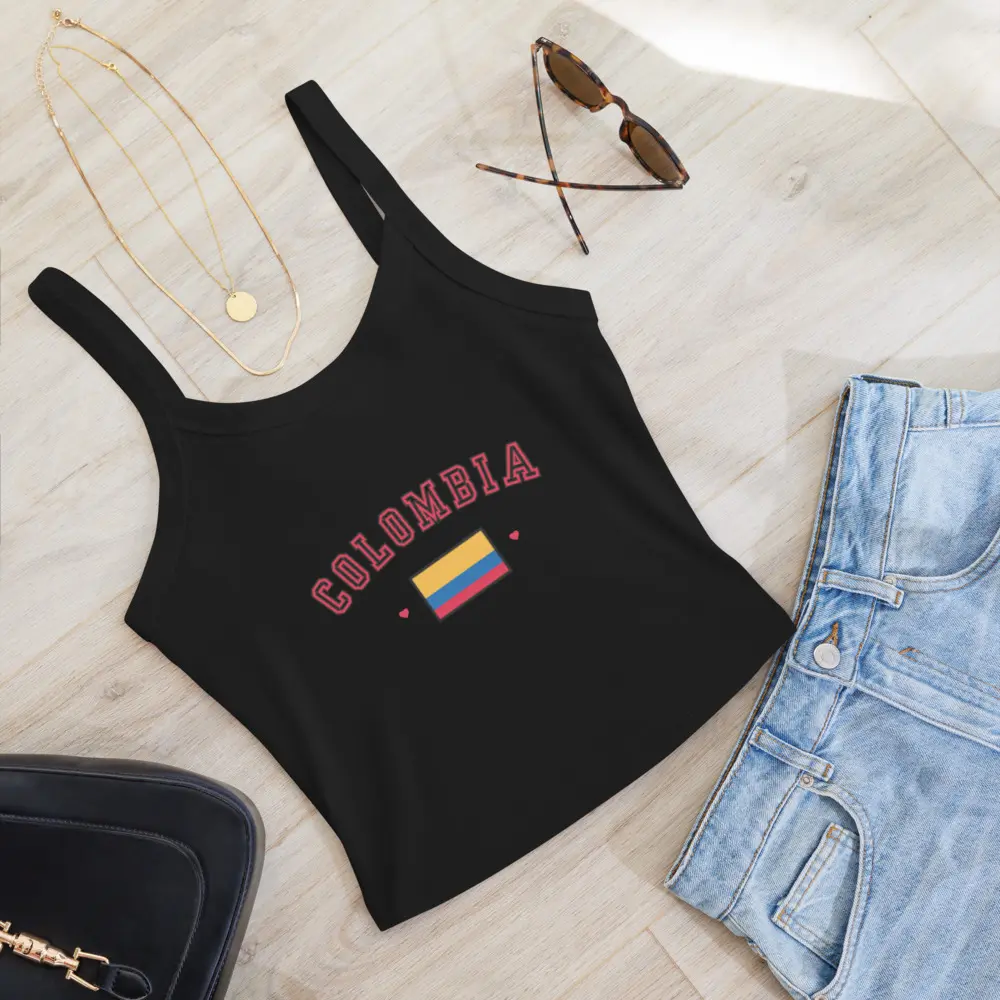 Women’s micro-rib tank top -COLOMBIA -RED Breathable Jersey Cotton Womenswear Athletic