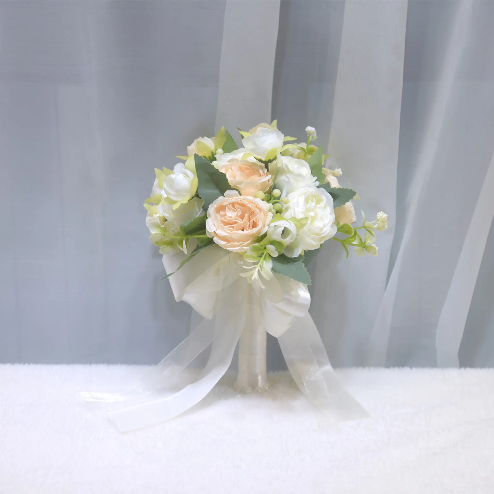 163 Spring Blossoms Small Milk White+Cha