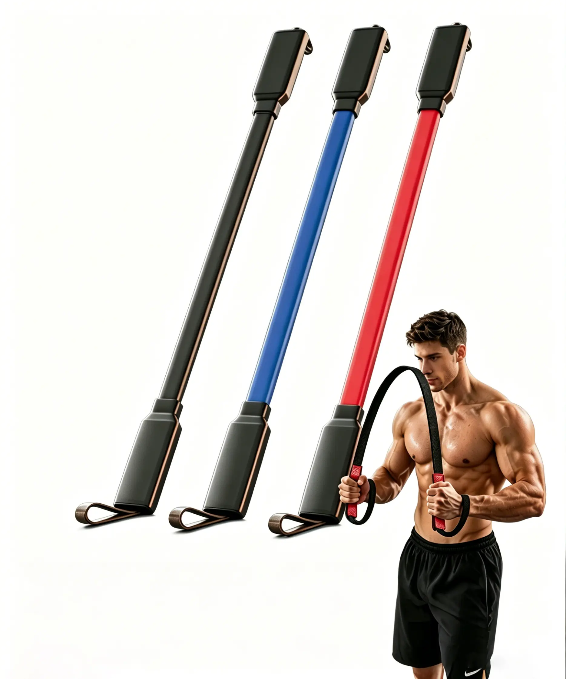 Power Twister Bar Arm Strength Trainer, Home Fitness Equipment for Arm and Chest Strengthening Exercises, Strength Training Accessory, Arms